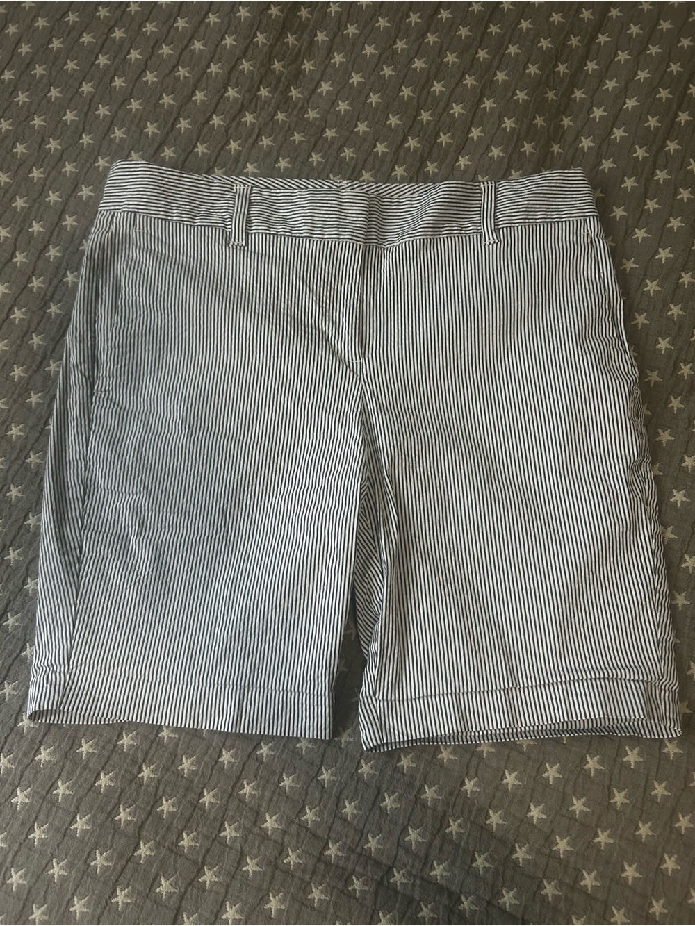 Ann Taylor Blue and White Striped Bermuda Shorts